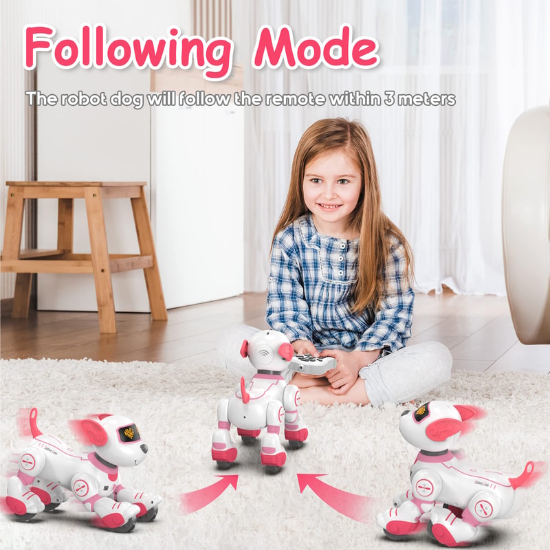 Smart Interactive Robot Dog Toy with Remote Control Dance Music and Programmable Tricks