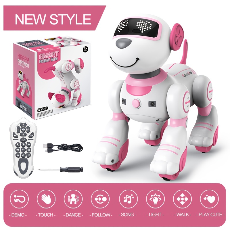 Smart Interactive Robot Dog Toy with Remote Control Dance Music and Programmable Tricks