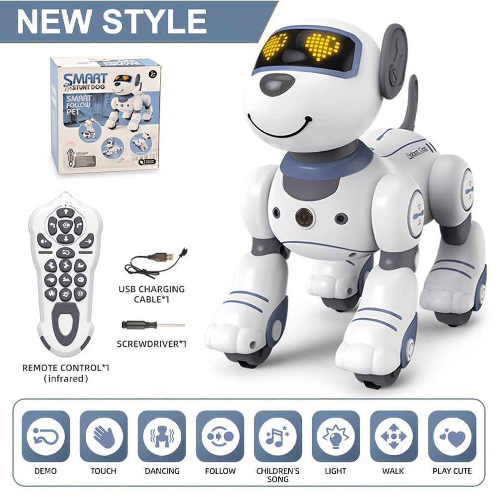 Smart Interactive Robot Dog Toy with Remote Control Dance Music and Programmable Tricks