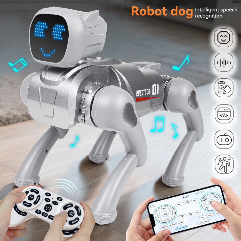 AI Smart Robot Dog Toy with Voice Control Programmable Interactive RC Puppy for Kids
