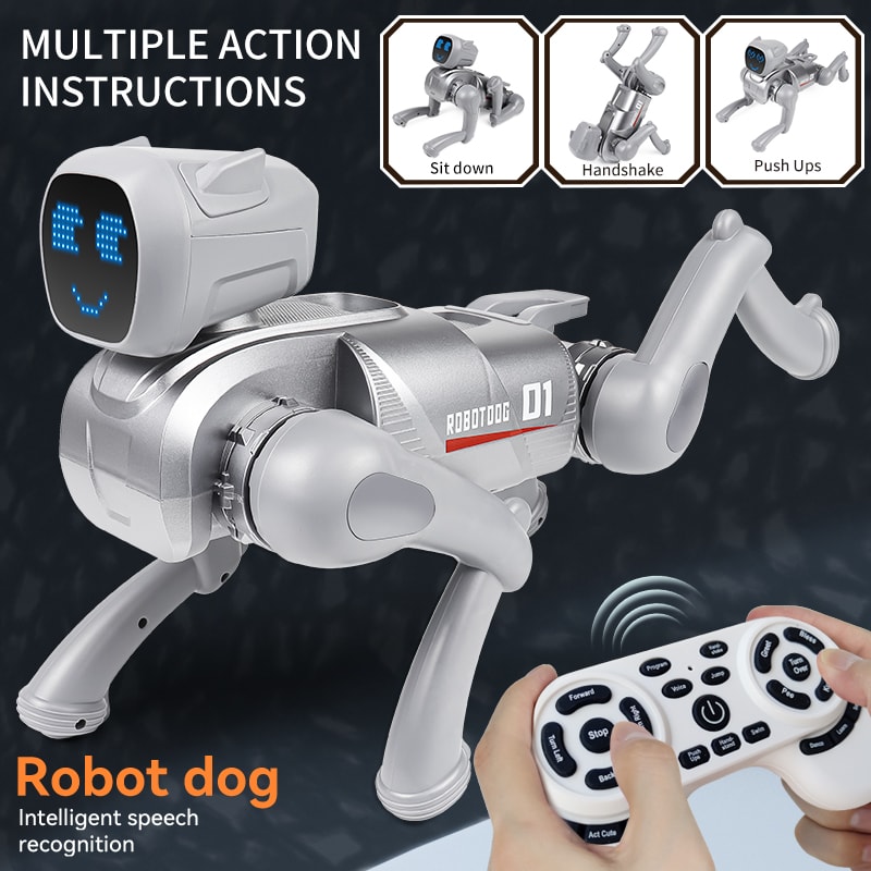 AI Smart Robot Dog Toy with Voice Control Programmable Interactive RC Puppy for Kids