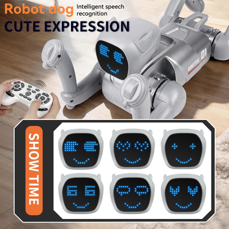 AI Smart Robot Dog Toy with Voice Control Programmable Interactive RC Puppy for Kids