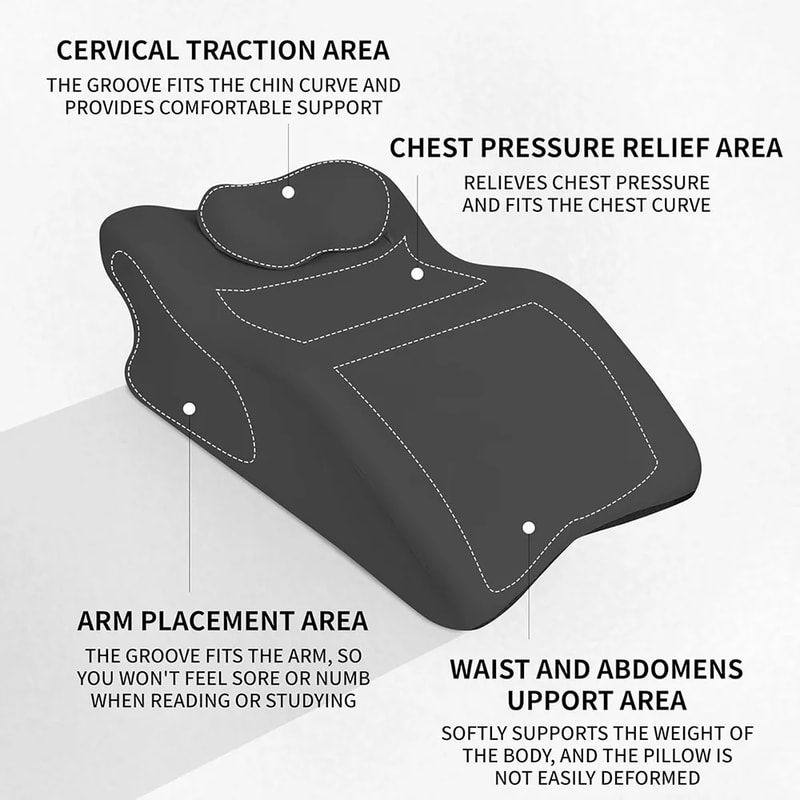 Memory Foam Bed Wedge Pillow For Acid Reflux Reading And Prone Sleeping Support 1