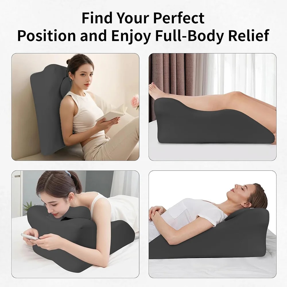 Memory Foam Bed Wedge Pillow For Acid Reflux Reading And Prone Sleeping Support 3