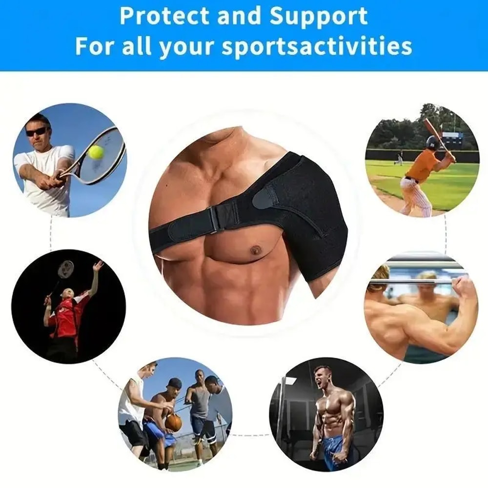 Shoulder Support Brace Adjustable Compression Wrap For Sports Recovery And Joint Stability 3