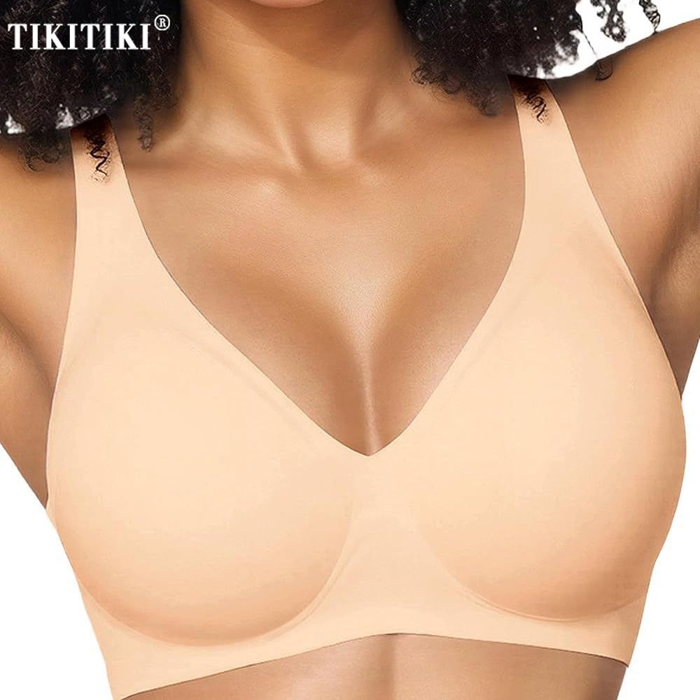 CloudLift Wireless Push Up Bra Seamless Deep V Jelly Bra for Everyday Comfort