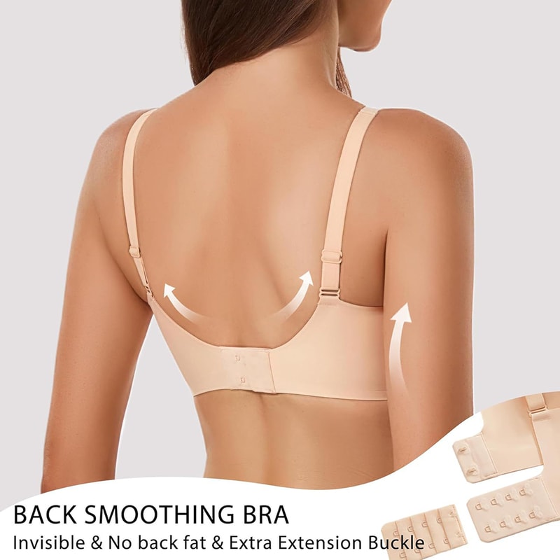 CloudLift Wireless Push Up Bra Seamless Deep V Jelly Bra for Everyday Comfort