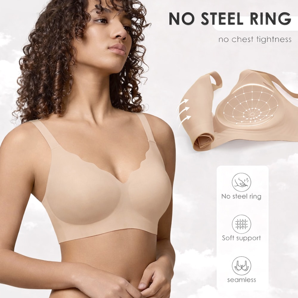 CloudSoft Full Coverage Wireless Bra For Women Seamless Push Up Comfort Support 1