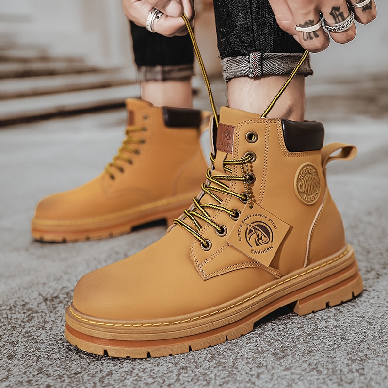 RuggedStride Motorcycle Ankle Boots Waterproof Chelsea Boots For Men 0