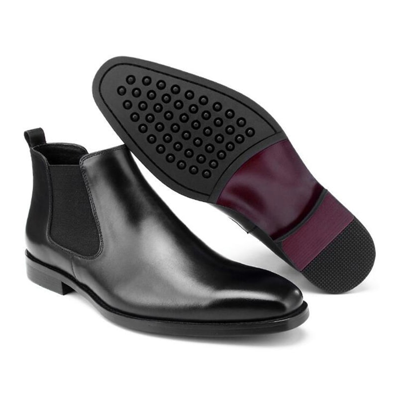 Mens Calf Leather Chelsea Boots British Riding Style Winter Ankle Boots 3