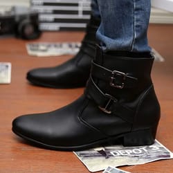 british buckle strap chelsea boots for men premium motorcycle dress boots