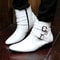 British Buckle Strap Chelsea Boots For Men Premium Motorcycle Dress Boots 1