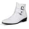 British Buckle Strap Chelsea Boots For Men Premium Motorcycle Dress Boots 4