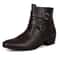 British Buckle Strap Chelsea Boots For Men Premium Motorcycle Dress Boots 5