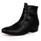 British Buckle Strap Chelsea Boots For Men Premium Motorcycle Dress Boots 6