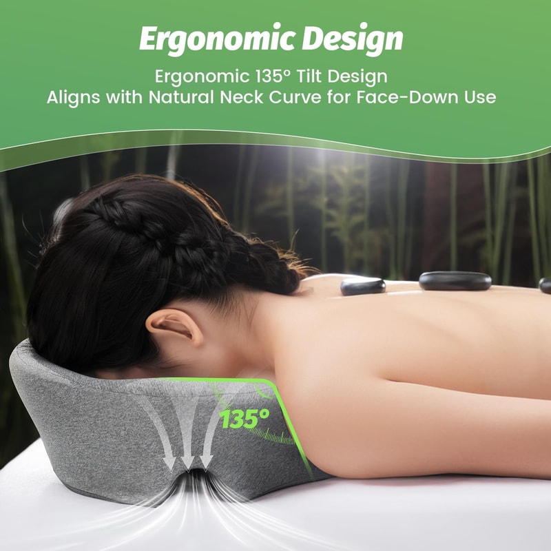 Prone Comfort Memory Foam Face Down Pillow for Massage Recovery & Beauty Treatments