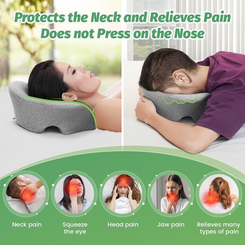 Prone Comfort Memory Foam Face Down Pillow for Massage Recovery & Beauty Treatments