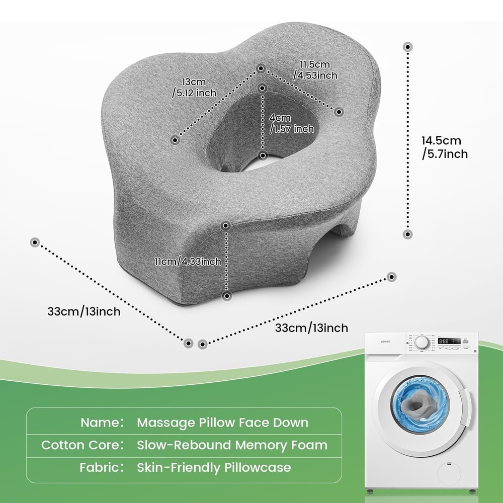 Prone Comfort Memory Foam Face Down Pillow for Massage Recovery & Beauty Treatments