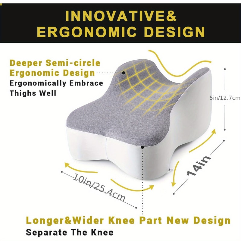 CloudAlign Memory Foam Knee Pillow for Side Sleepers Hip Back & Leg Support Cushion