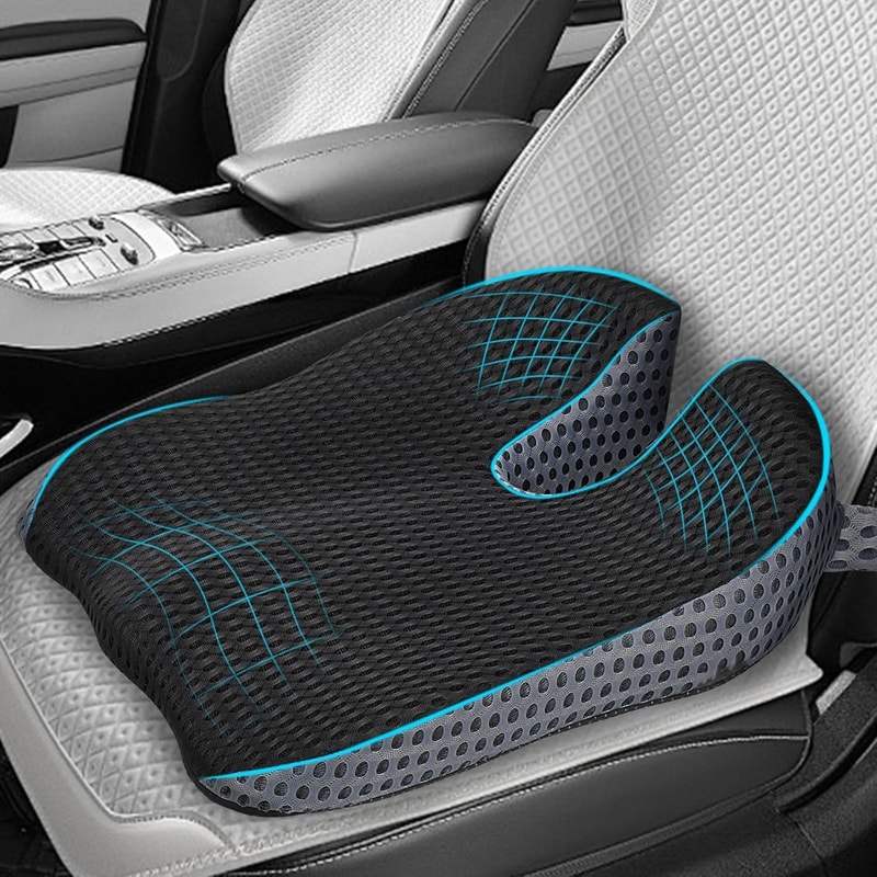 DriveLift Memory Foam Car Seat Cushion Height Booster for Better Posture and Driving Comfort