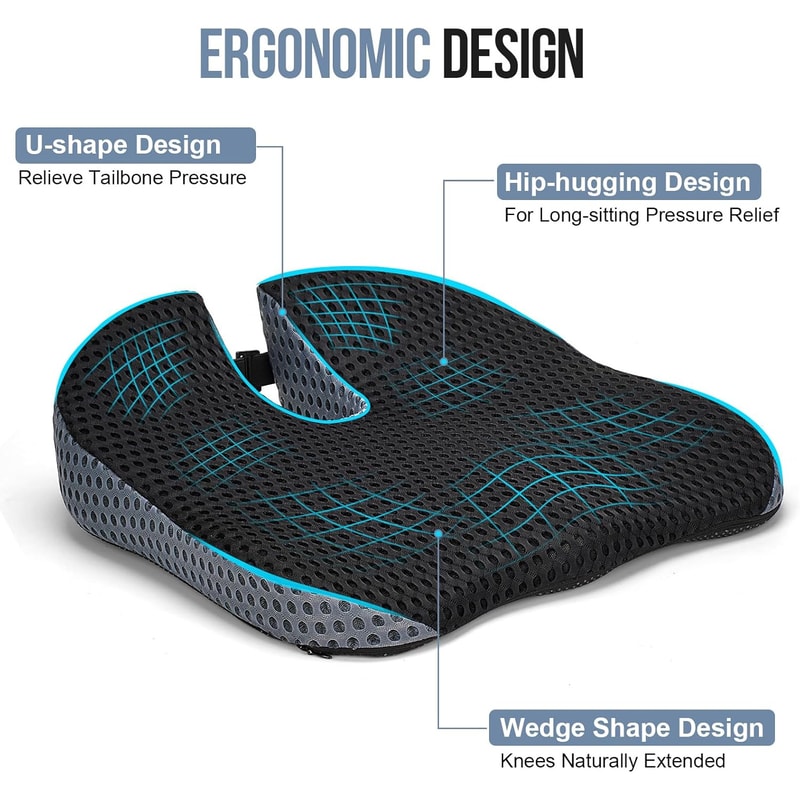 DriveLift Memory Foam Car Seat Cushion Height Booster for Better Posture and Driving Comfort