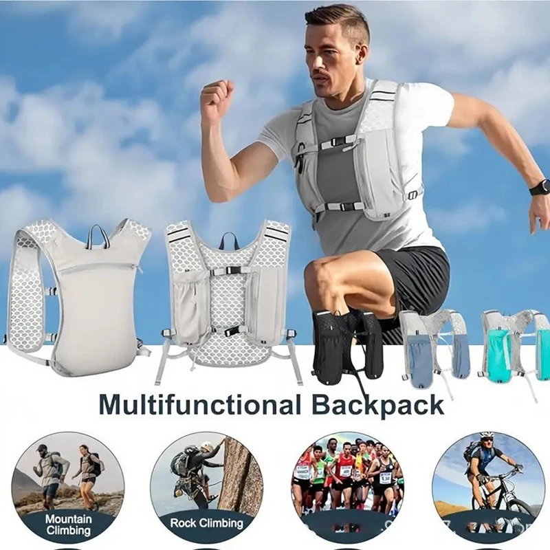 Hydration Running Vest With Phone Holder Water Bottle Storage Pack For Runners 1