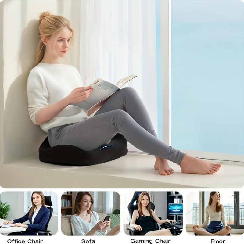 Ergo Support Memory Foam Seat Cushion for Chair Comfort and Pressure Relief