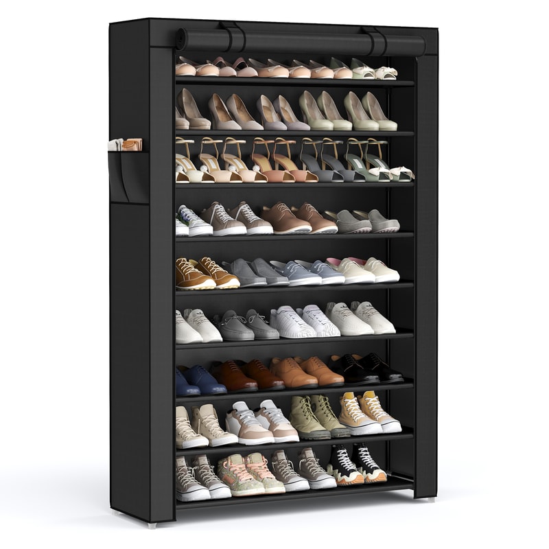 9 Tier Shoe Organizer With Dustproof Cover Shoe Storage Rack For 4050 Pairs 6