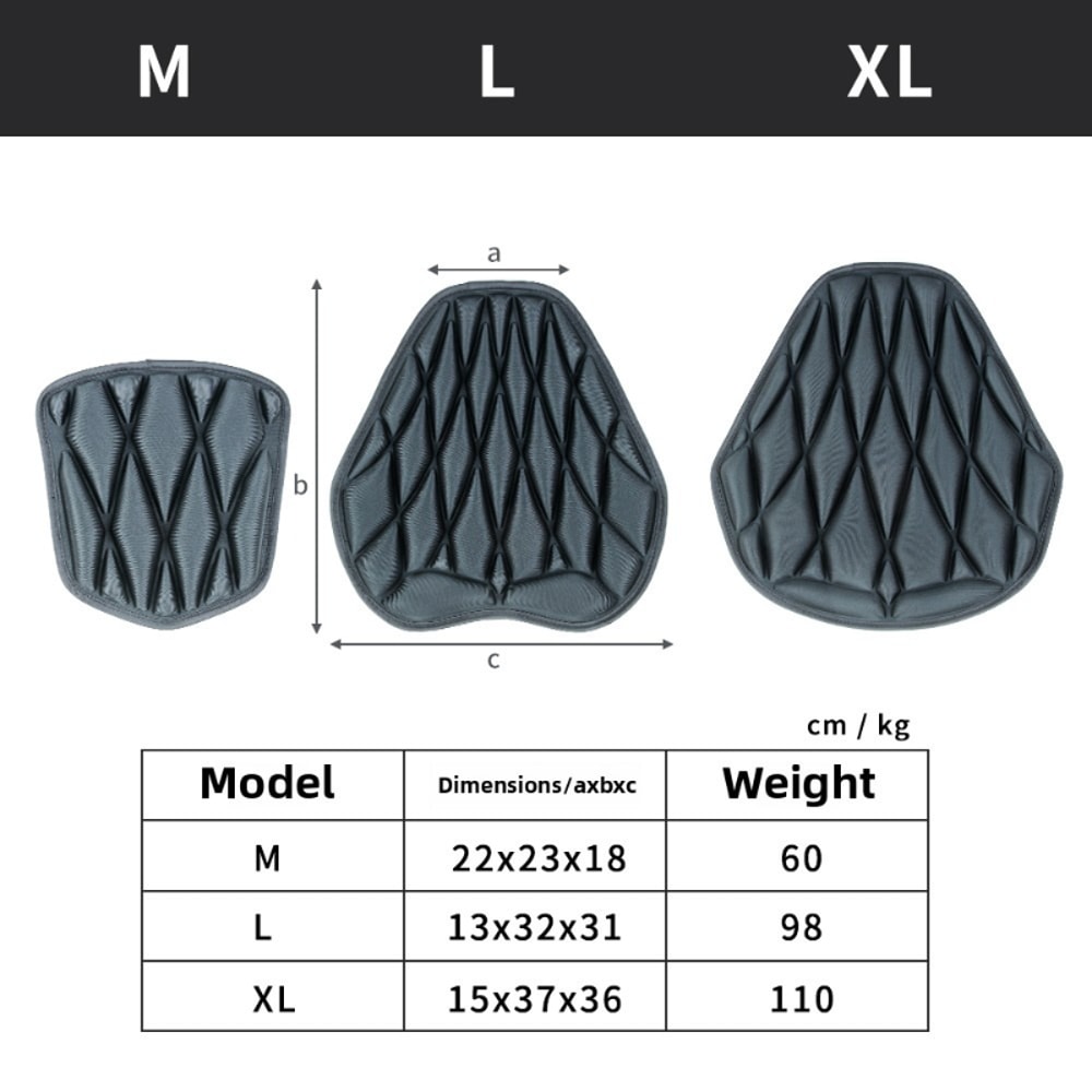 AirFlow Pro Shock Absorbing Motorcycle Cushion Waterproof Cooling Seat Cover for All Day Riding Comfort