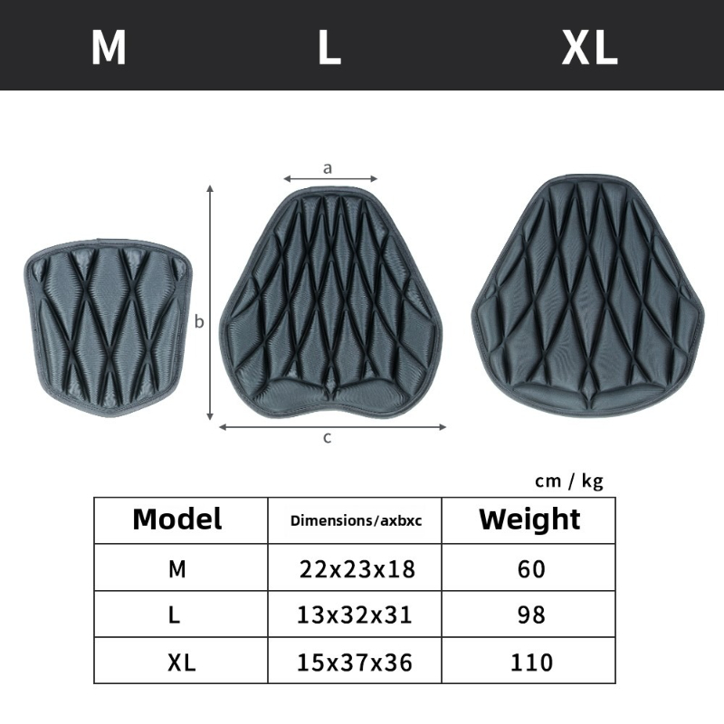 AirFlow Pro Shock Absorbing Motorcycle Cushion Waterproof Cooling Seat Cover for All Day Riding Comfort