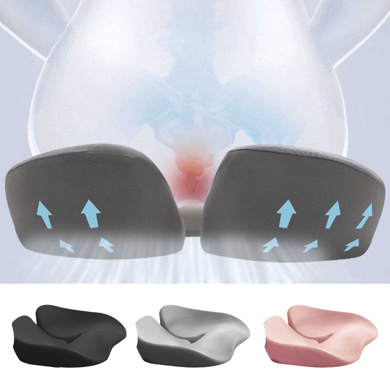 Ergonomic Orthopedic Memory Foam Seat Cushion for Tailbone Pain Relief and Sciatica Support