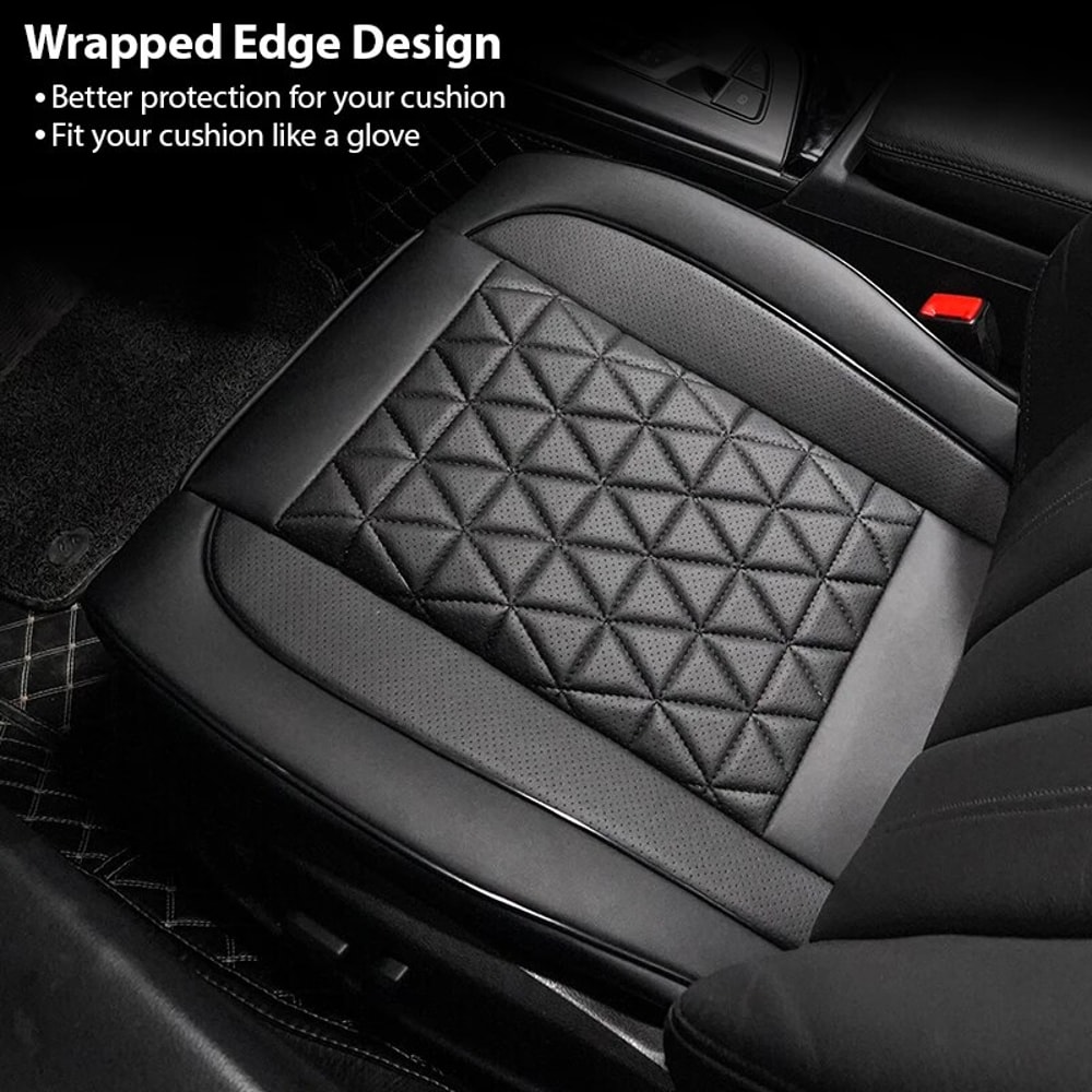 Premium PU Leather Car Seat Cushion Universal Car Seat Cover Front Seat Car Pad For Most Vehicles 2