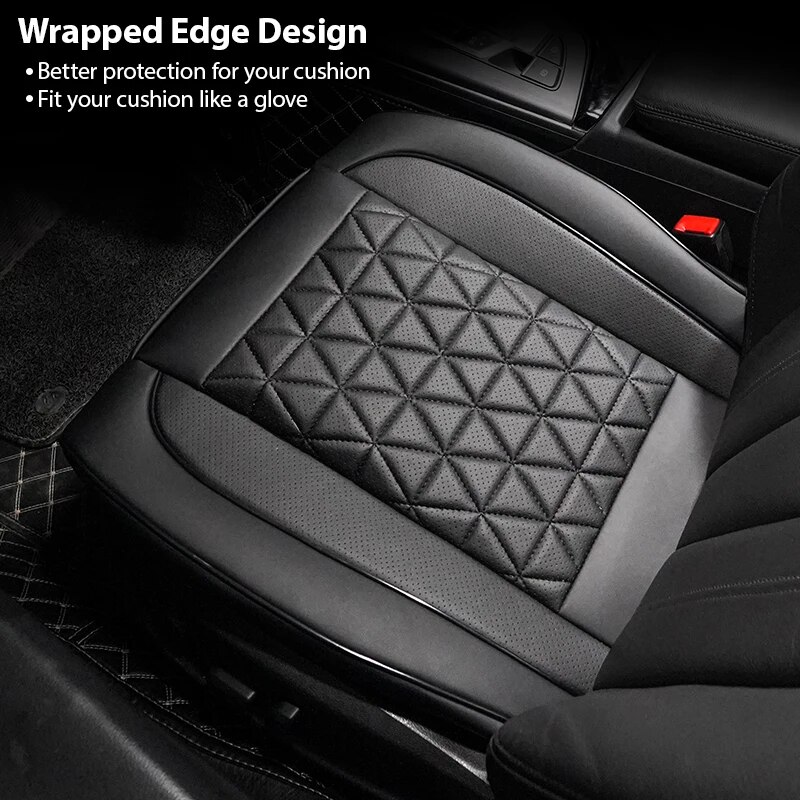 Premium PU Leather Car Seat Cushion Universal Car Seat Cover Front Seat Car Pad For Most Vehicles 2