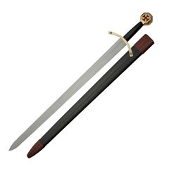 templar knight sword with 440/c stainless steel and mirror polish-a dashing christmas present - symbol of valor from uv