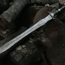 Anniversary Gift: Viking Battle-Ready Sword with Damascus Steel Blade