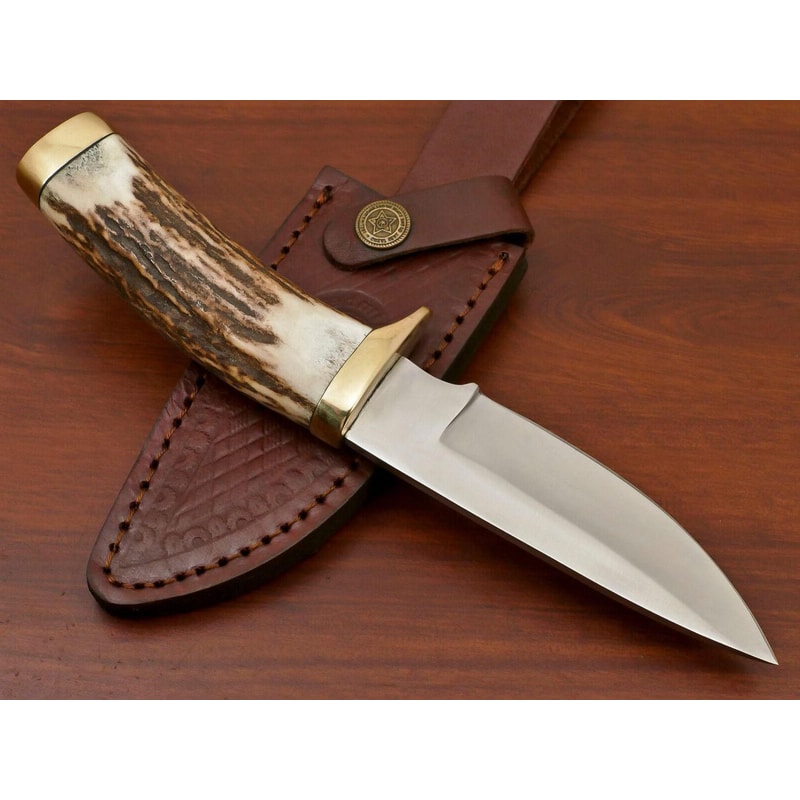 Hand Forged Stag Handle Skinner Knife Stainless Steel Hunting Blade Gift For Hunters 0