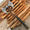 Handmade Carbon Steel Double Headed Viking Axe With Leather Sheath Gift For Boyfriend 1