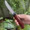 Handmade Carbon Steel Hunting Knife Rosewood Handle Leather Sheath Gift For Hunters 9