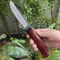 Handmade Carbon Steel Hunting Knife Rosewood Handle Leather Sheath Gift For Hunters 9