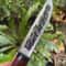 Handmade Carbon Steel Hunting Knife Rosewood Handle Leather Sheath Gift For Hunters 7