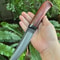 Handmade Carbon Steel Hunting Knife Rosewood Handle Leather Sheath Gift For Hunters 8