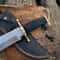 Handmade D2 Steel Bowie Knife Buffalo Horn Handle Leather Sheath Gift For Men 3