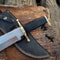Handmade D2 Steel Bowie Knife Buffalo Horn Handle Leather Sheath Gift For Men 3