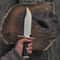 Handmade D2 Steel Bowie Knife Buffalo Horn Handle Leather Sheath Gift For Men 5