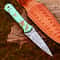 Handmade Damascus Steel Boot Knife Resin Handle Leather Sheath Gift For Men Premium Resin Handle K 2
