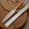 Handmade Damascus Steel Dagger Knife Leather Stack Handle Camping Gift For Men 7