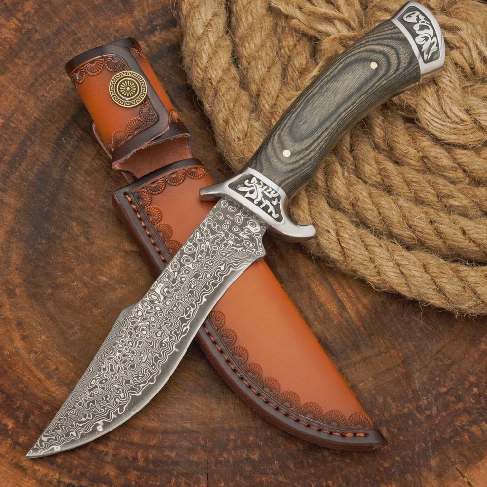 Handmade Damascus Steel Hunting Knife Full Tang Survival Camping Gift For Men 1
