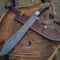 Handmade Damascus Steel Machete 18 Inch Blade Wood Handle Leather Sheath Gift For Men 0