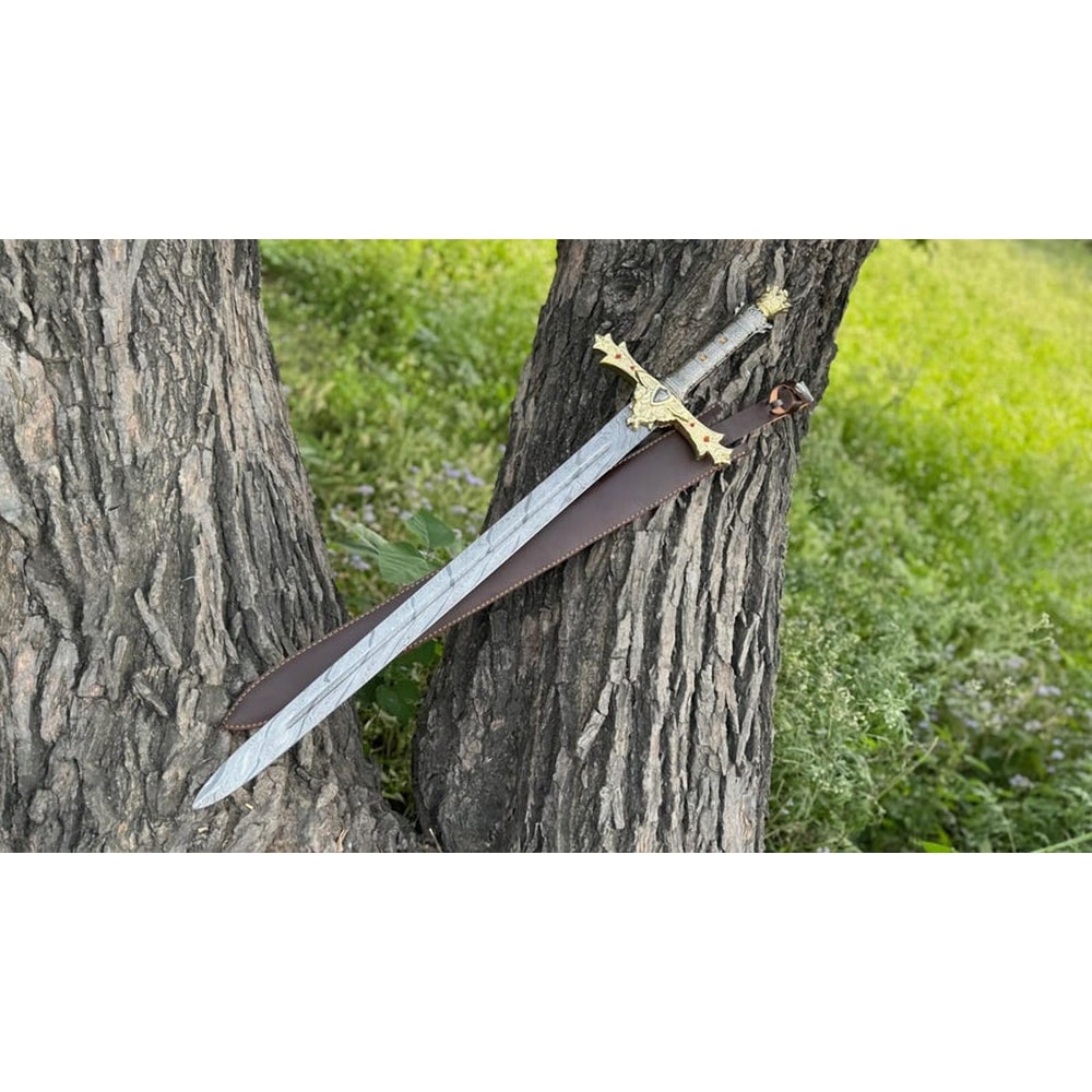 Handmade Damascus Steel Royal Serpent Sword Medieval Fantasy Collectible Gift For Collectors 0