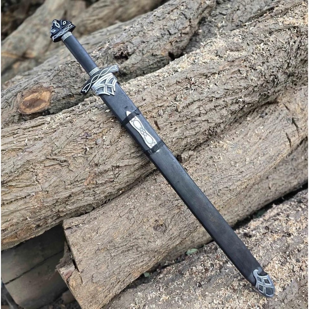Handmade Damascus Steel Northman Viking Sword With Leather Sheath Gift For Men Historical Norse Sw 6
